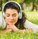 happy girl listening to music
